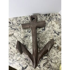 Large Primitive Wood Anchor 17x12" Handmade Boat